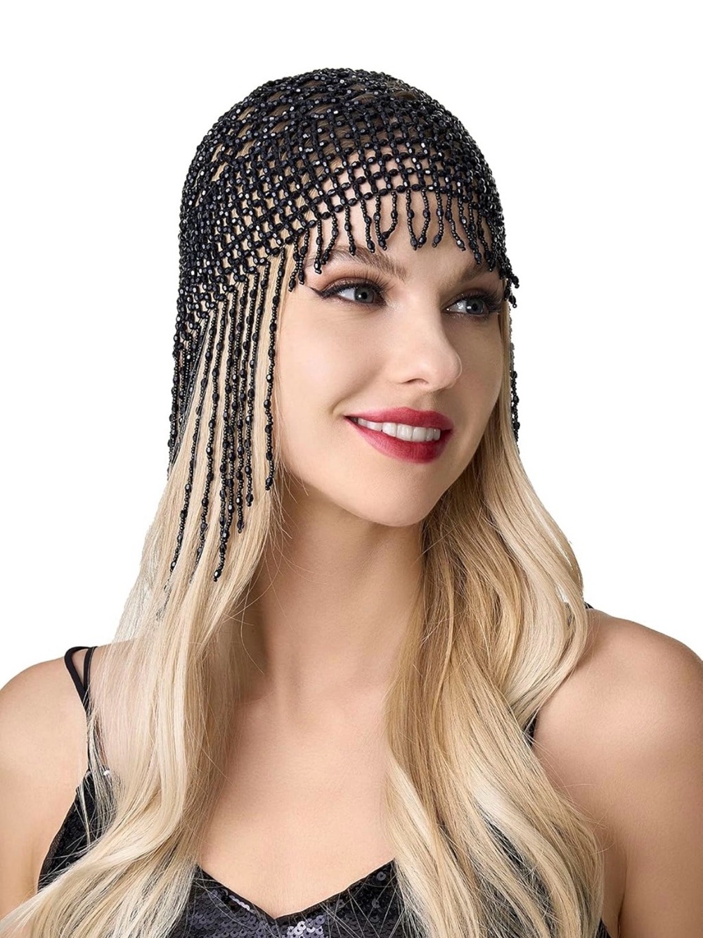 BABEYOND 1920s Beaded Cap, Roaring 20s Flapper Headpiece for Gatsby Party-NWOT